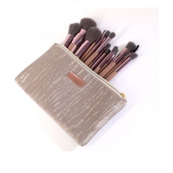 BRUSH SET 15 PCS + COSMETICS BAG